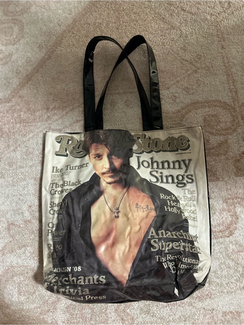 Vintage Johnny Depp Rolling Stones bag